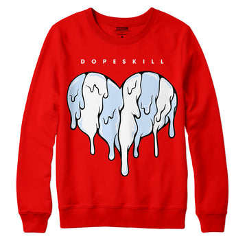 Cherry 11s DopeSkill Varsity Red Sweatshirt Slime Drip Heart Graphic