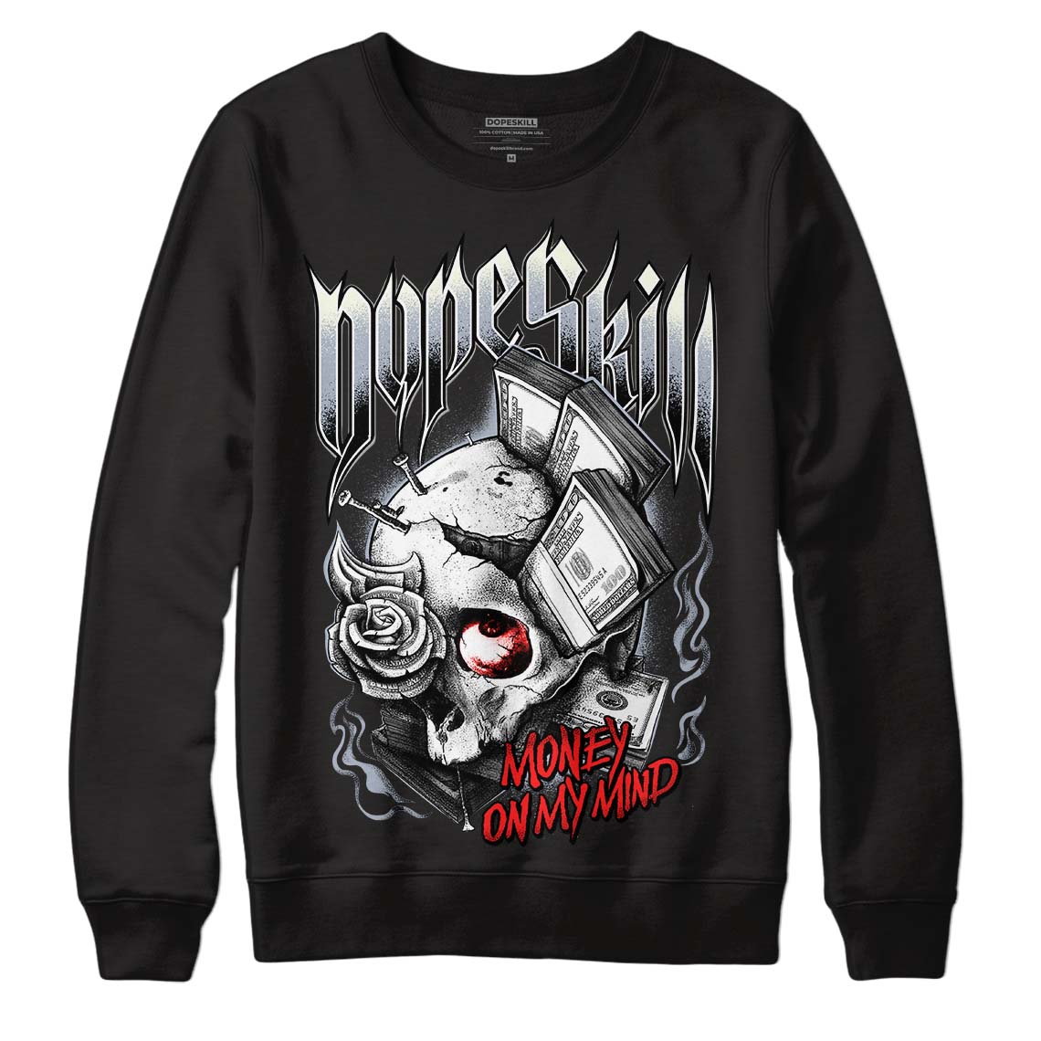 Jordan 3 Retro White Cement Reimagined DopeSkill Sweatshirt Money On My Mind Graphic Streetwear - Black