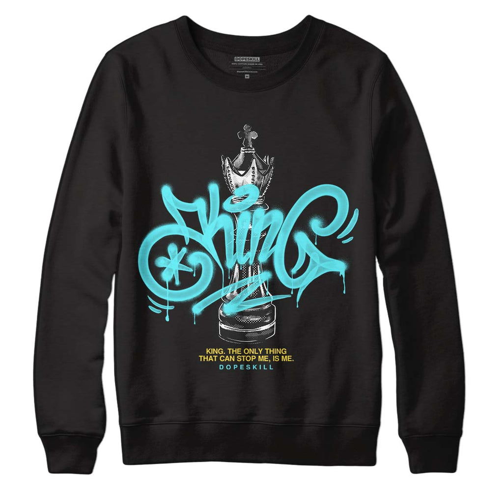 Jordan 5 Aqua DopeSkill Sweatshirt King Chess Graphic Streetwear - Black