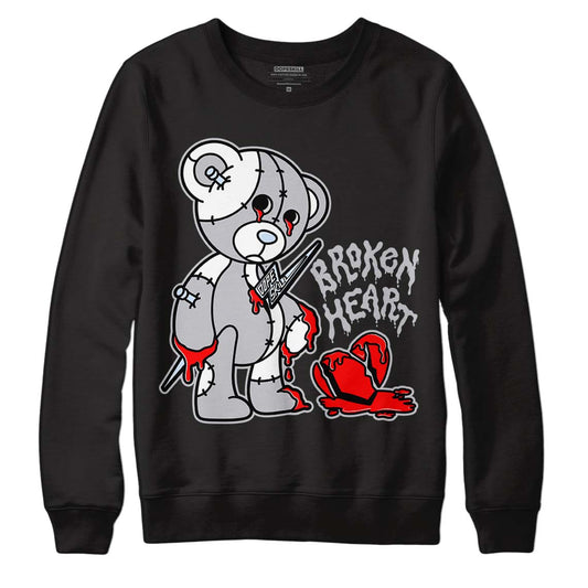 Jordan 11 Retro Low Cement Grey DopeSkill Sweatshirt Broken Heart Graphic Streetwear  - Black