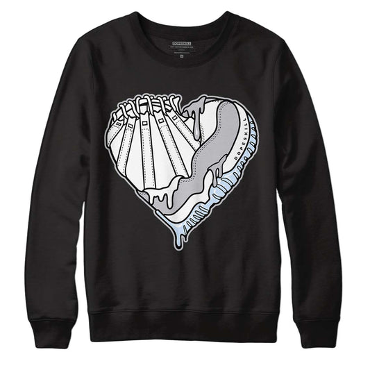 Jordan 11 Retro Low Cement Grey DopeSkill Sweatshirt Heart Jordan 11 Graphic Streetwear - Black