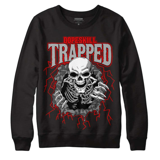 Jordan 5 Retro P51 Camo DopeSkill Sweatshirt Trapped Halloween Graphic Streetwear - Black 