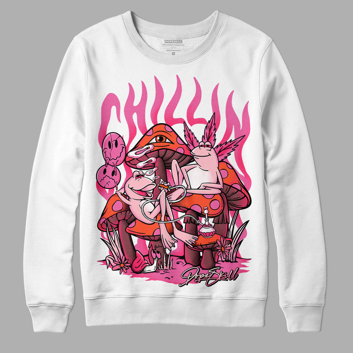 GS Pinksicle 5s DopeSkill Sweatshirt Chillin Graphic - White 