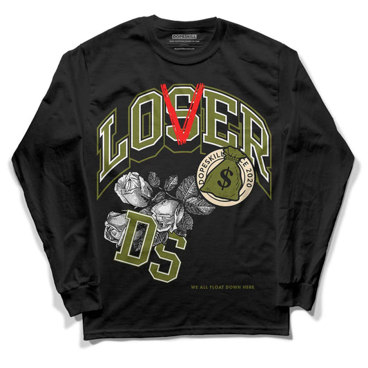 Travis Scott x Jordan 1 Low OG “Olive” DopeSkill Long Sleeve T-Shirt Loser Lover Graphic Streetwear - Black