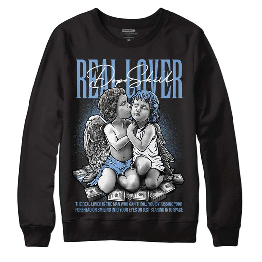 Jordan 5 Retro University Blue DopeSkill Sweatshirt Real Lover Graphic Streetwear - Black 