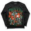 Dunk Low Team Dark Green Orange DopeSkill Long Sleeve T-Shirt Chillin Graphic - Black