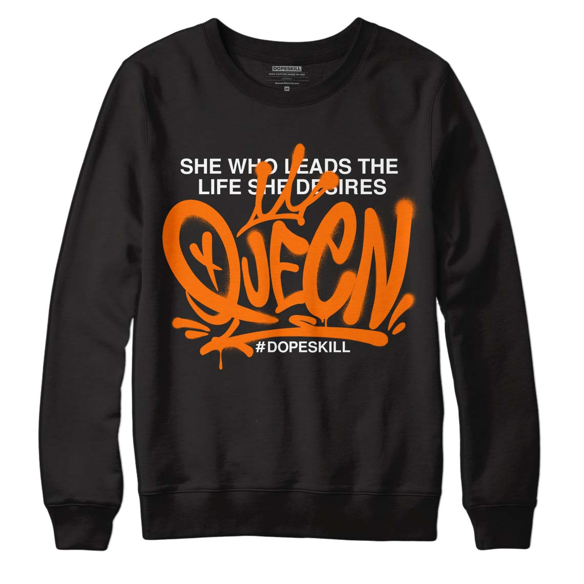 Wmns Dunk Low 'Magma Orange DopeSkill Sweatshirt Queen Graphic Streetwear - Black