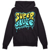 Aqua 5s DopeSkill Hoodie Sweatshirt Super Sauce Graphic - Black 