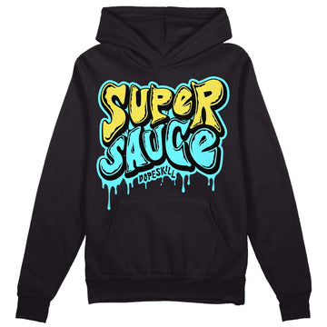 Aqua 5s DopeSkill Hoodie Sweatshirt Super Sauce Graphic - Black 