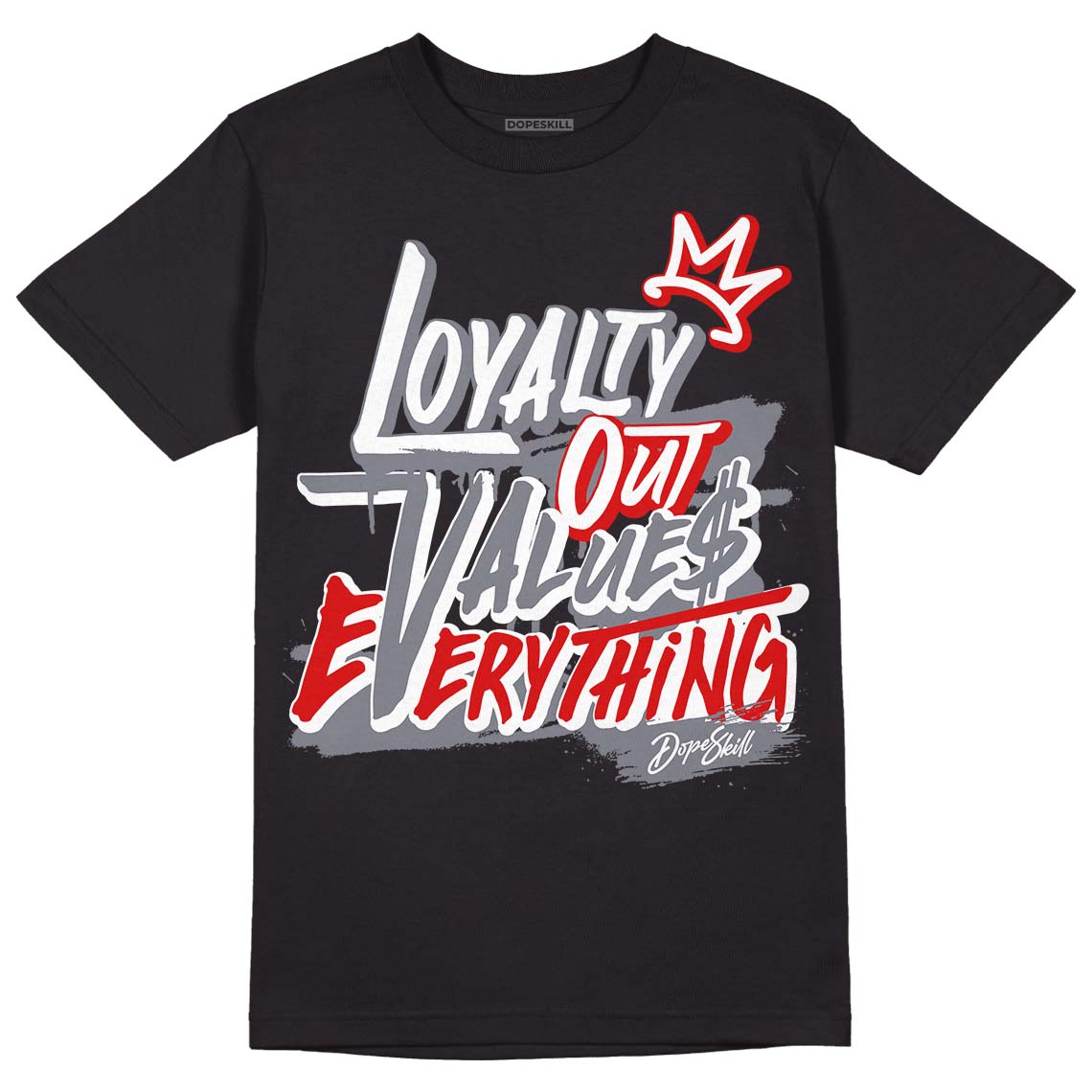 Fire Red 9s DopeSkill T-Shirt LOVE Graphic - Black 