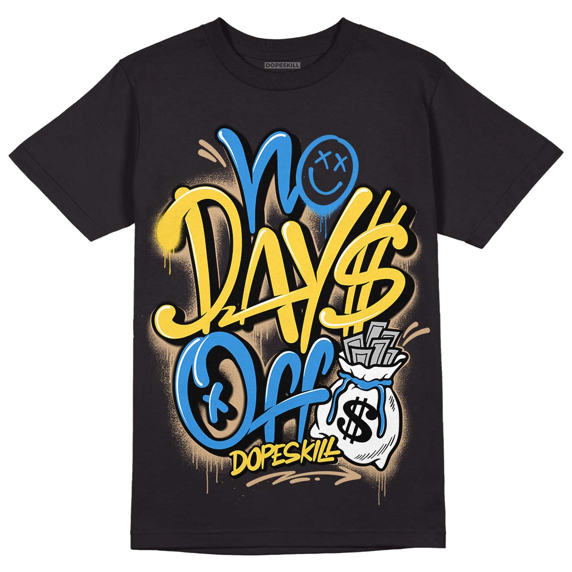 SB Dunk Low Homer DopeSkill T-Shirt No Days Off Graphic - Black 