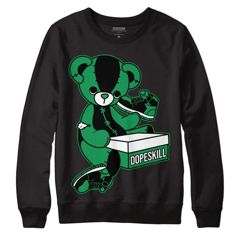 Jordan 1 Low Lucky Green DopeSkill Sweatshirt Sneakerhead BEAR Graphic Streetwear - Black