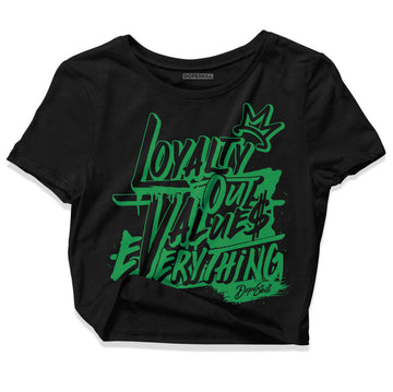 Jordan 1 Low Lucky Green DopeSkill Women's Crop Top LOVE Graphic Streetwear - Black