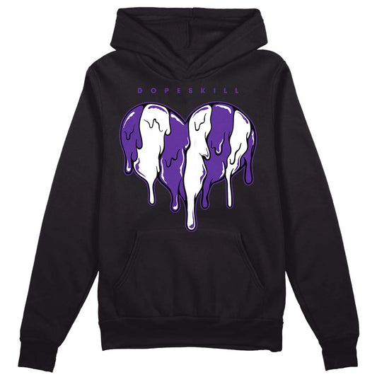 PURPLE Collection DopeSkill Hoodie Sweatshirt Slime Drip Heart Graphic - Black