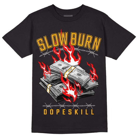 Goldenrod Dunk DopeSkill T-Shirt Slow Burn Graphic - Black 