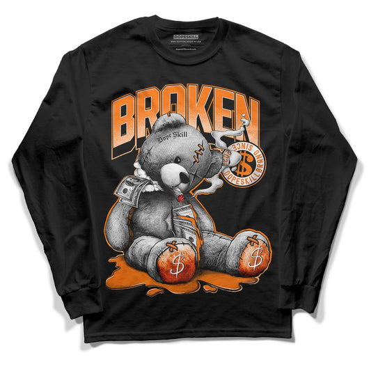 Wmns Dunk Low 'Magma Orange DopeSkill Long Sleeve T-Shirt Sick Bear Graphic Streetwear - Black