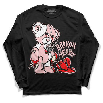 Jordan 1 High OG WMNS Washed Pink DopeSkill Long Sleeve T-Shirt Broken Heart Graphic Streetwear - Black