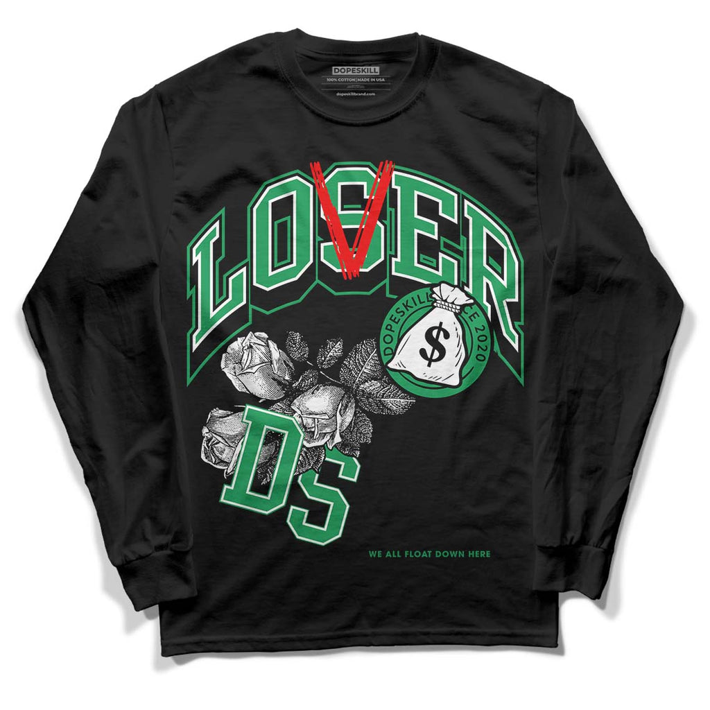 Jordan 6 Rings "Lucky Green" DopeSkill Long Sleeve T-Shirt Loser Lover Graphic Streetwear - Black