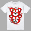 Cherry 11s DopeSkill T-Shirt New Double Bear Graphic - White