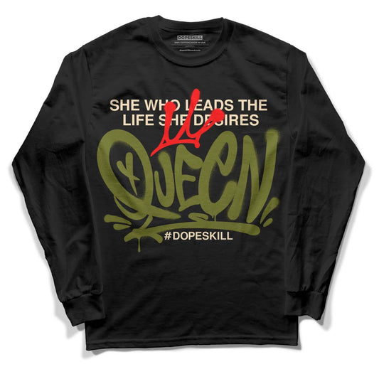 Travis Scott x Jordan 1 Low OG “Olive” DopeSkill Long Sleeve T-Shirt Queen Graphic Streetwear - Black