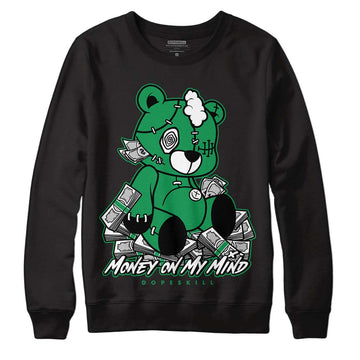 Jordan 1 Low Lucky Green DopeSkill Sweatshirt MOMM Bear Graphic Streetwear - Black