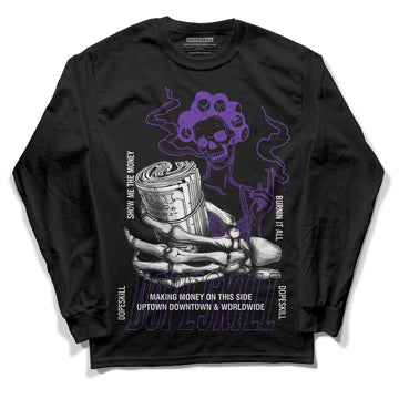 PURPLE Collection DopeSkill Long Sleeve T-Shirt Show Me The Money Graphic - Black