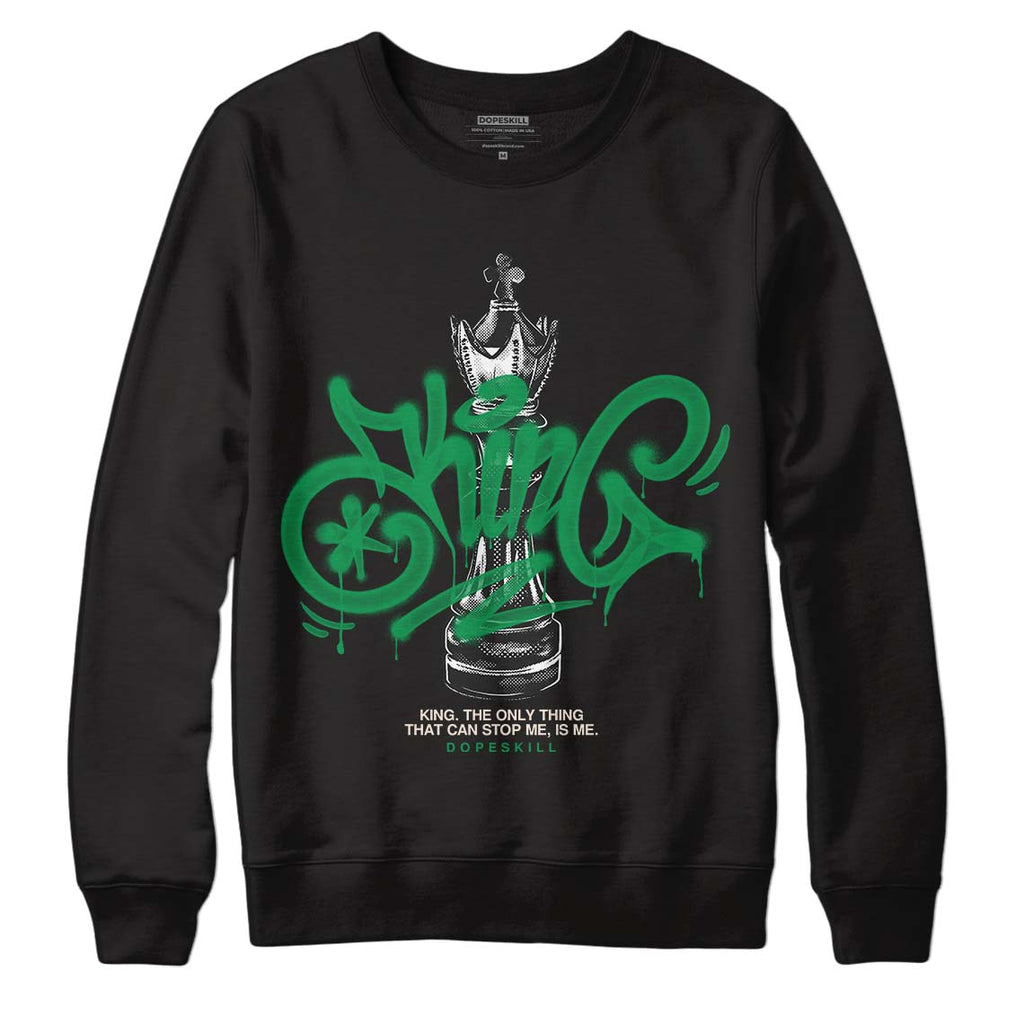 Jordan 2 Retro Lucky Green DopeSkill Sweatshirt King Chess Graphic Streetwear - Black