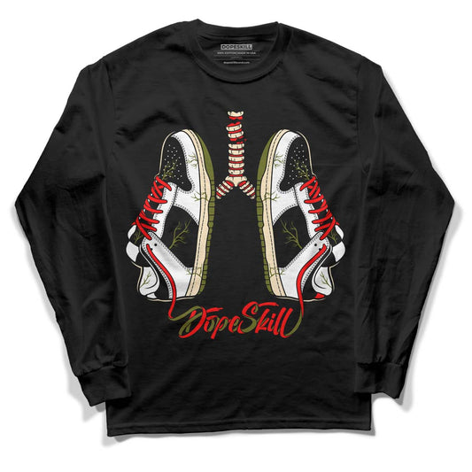 Travis Scott x Jordan 1 Low OG “Olive” DopeSkill Long Sleeve T-Shirt Breathe Graphic Streetwear - Black