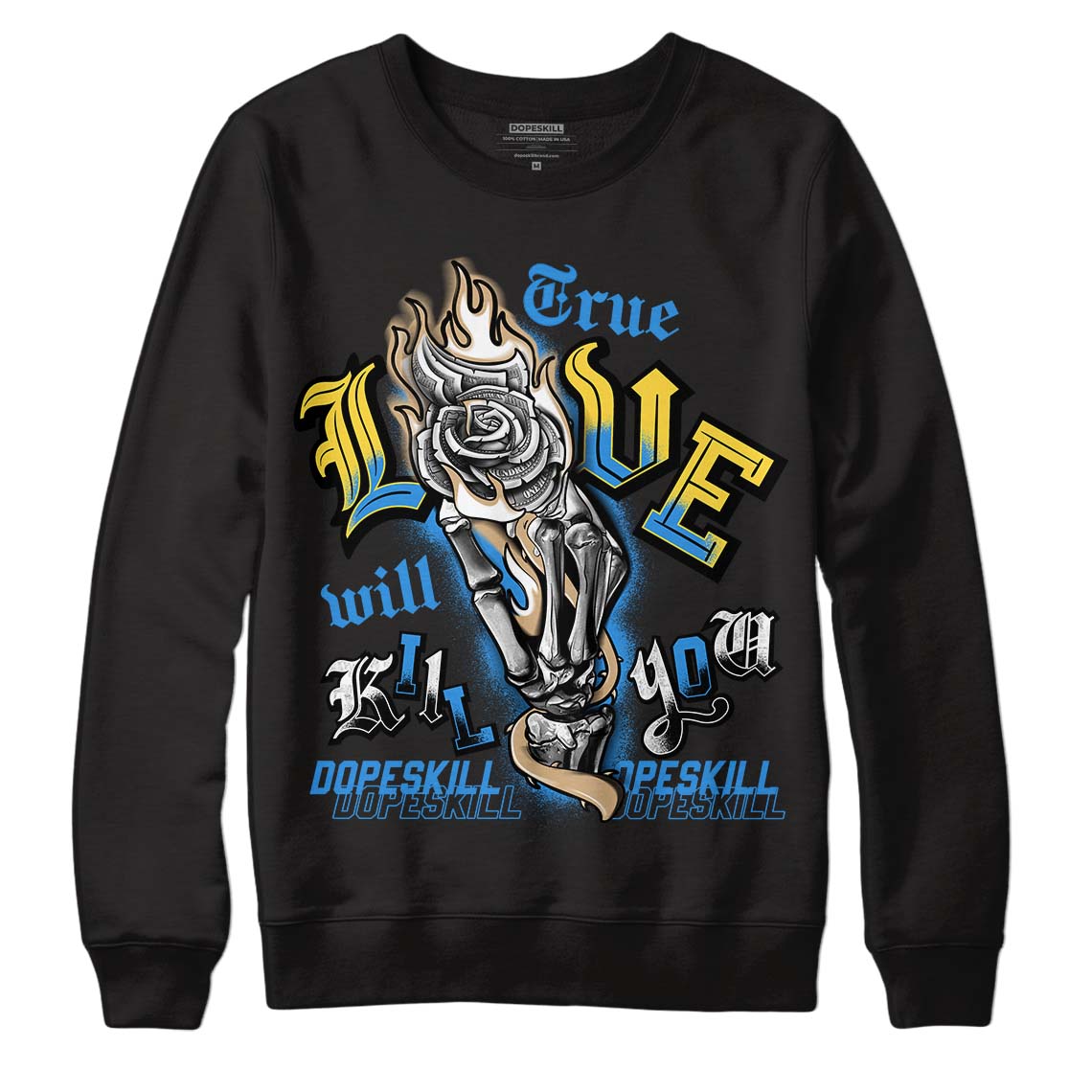 SB Dunk Low Homer DopeSkill Sweatshirt True Love Will Kill You Graphic - Black