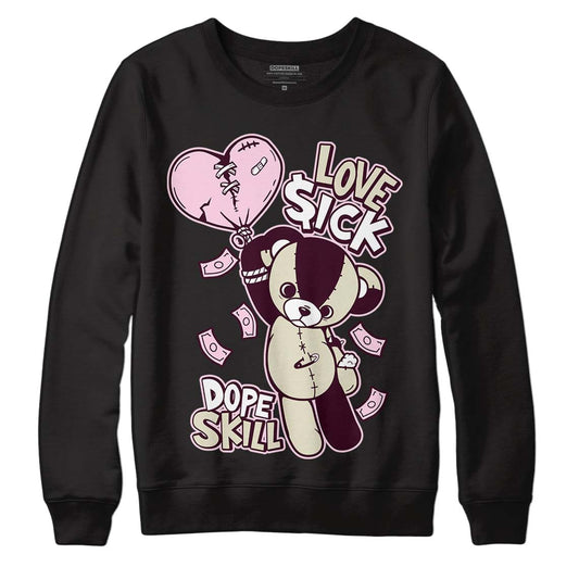 Dunk Low Night Maroon and Medium Soft Pink DopeSkill Sweatshirt Love Sick Graphic Streetwear - Black 