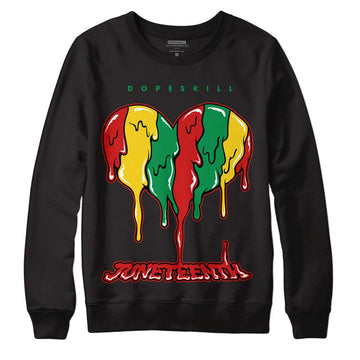 Black History Collection DopeSkill Sweatshirt Juneteenth Heart Graphic - Black