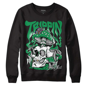 Jordan 1 Low Lucky Green DopeSkill Sweatshirt Trippin Graphic Streetwear - Black