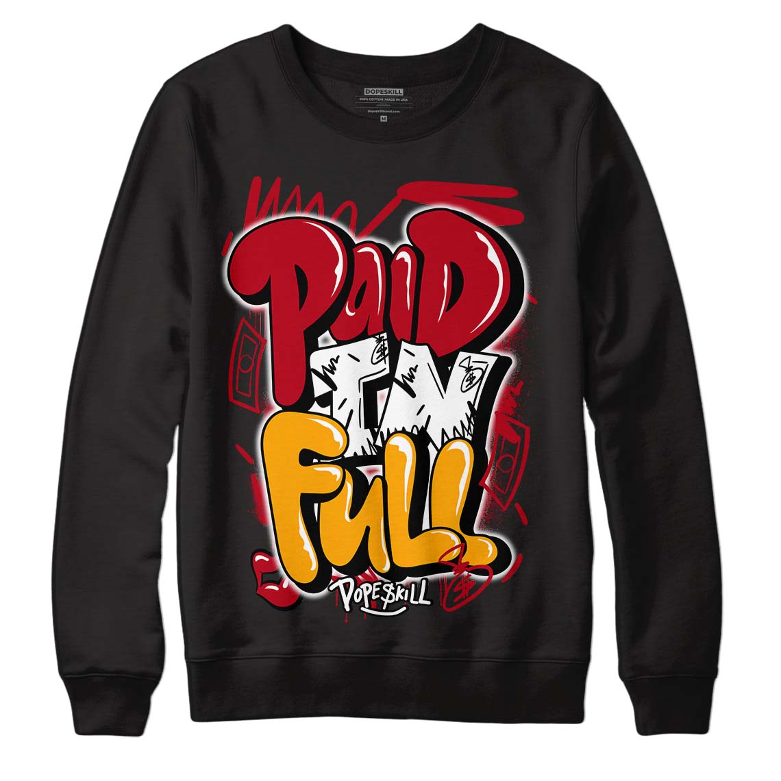 Cardinal 7s DopeSkill Sweatshirt New Paid In Full Graphic - Black 