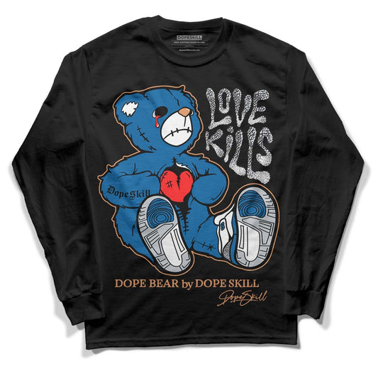 Jordan 3 Retro Wizards DopeSkill Long Sleeve T-Shirt Love Kills Graphic Streetwear - Black