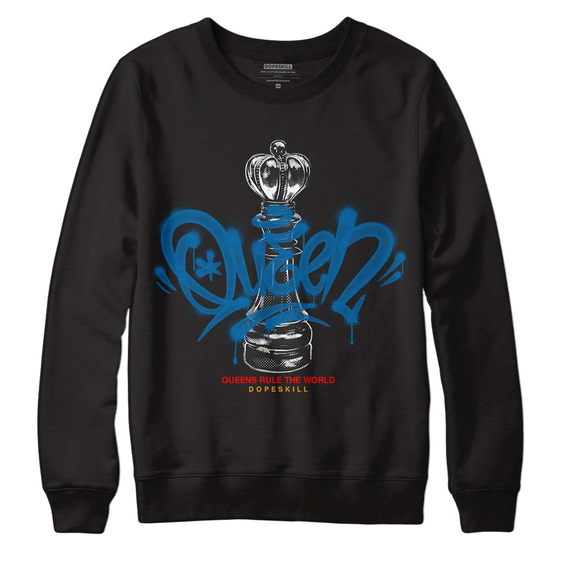 Jordan 4 Retro GS 'Messy Room' DopeSkill Sweatshirt Queen Chess Graphic Streetwear - Black