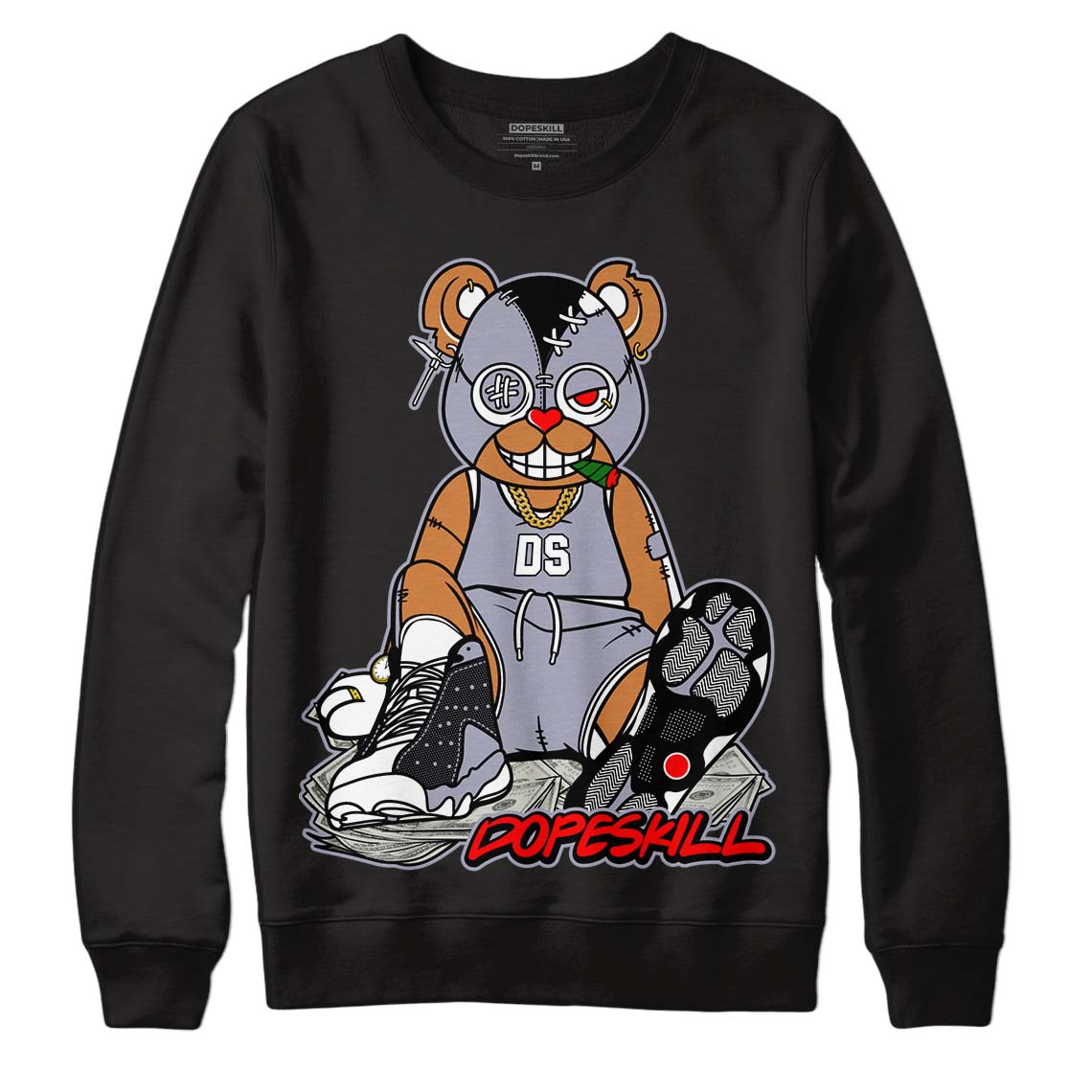 Jordan 13 Retro 'Black Flint' DopeSkill Sweatshirt Greatest Graphic Streetwear - Black