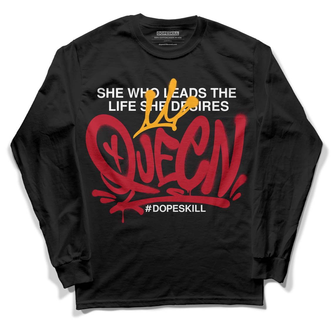 Cardinal 7s DopeSkill Long Sleeve T-Shirt Queen Graphic - Black 