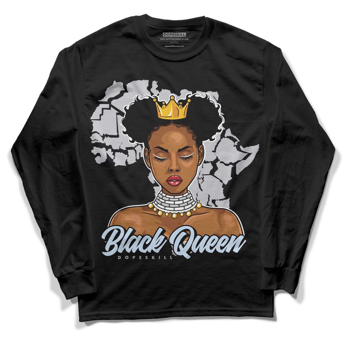 Jordan 11 Retro Low Cement Grey DopeSkill Long Sleeve T-Shirt Black Queen Graphic Streetwear - Black