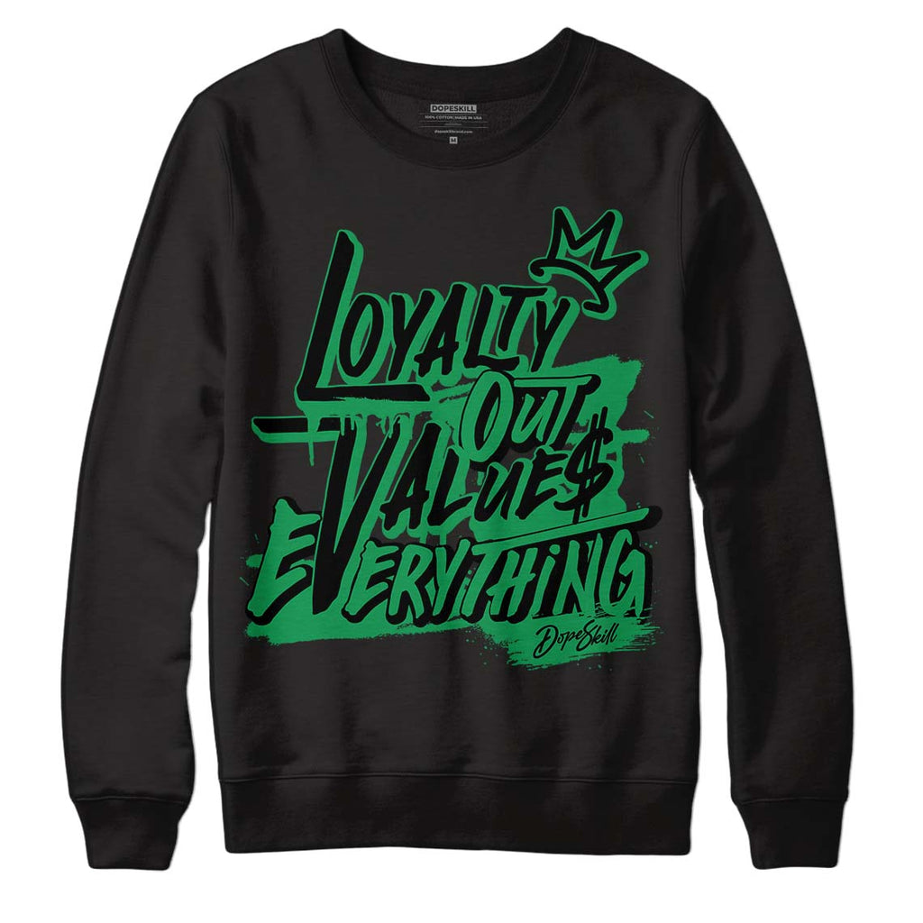 Jordan 1 Low Lucky Green DopeSkill Sweatshirt LOVE Graphic Streetwear - Black