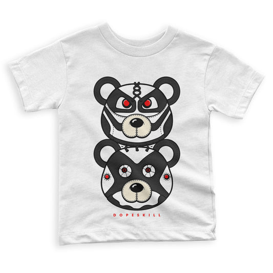72-10 11s Retro Low DopeSkill Toddler Kids T-shirt Leather Bear Graphic - White