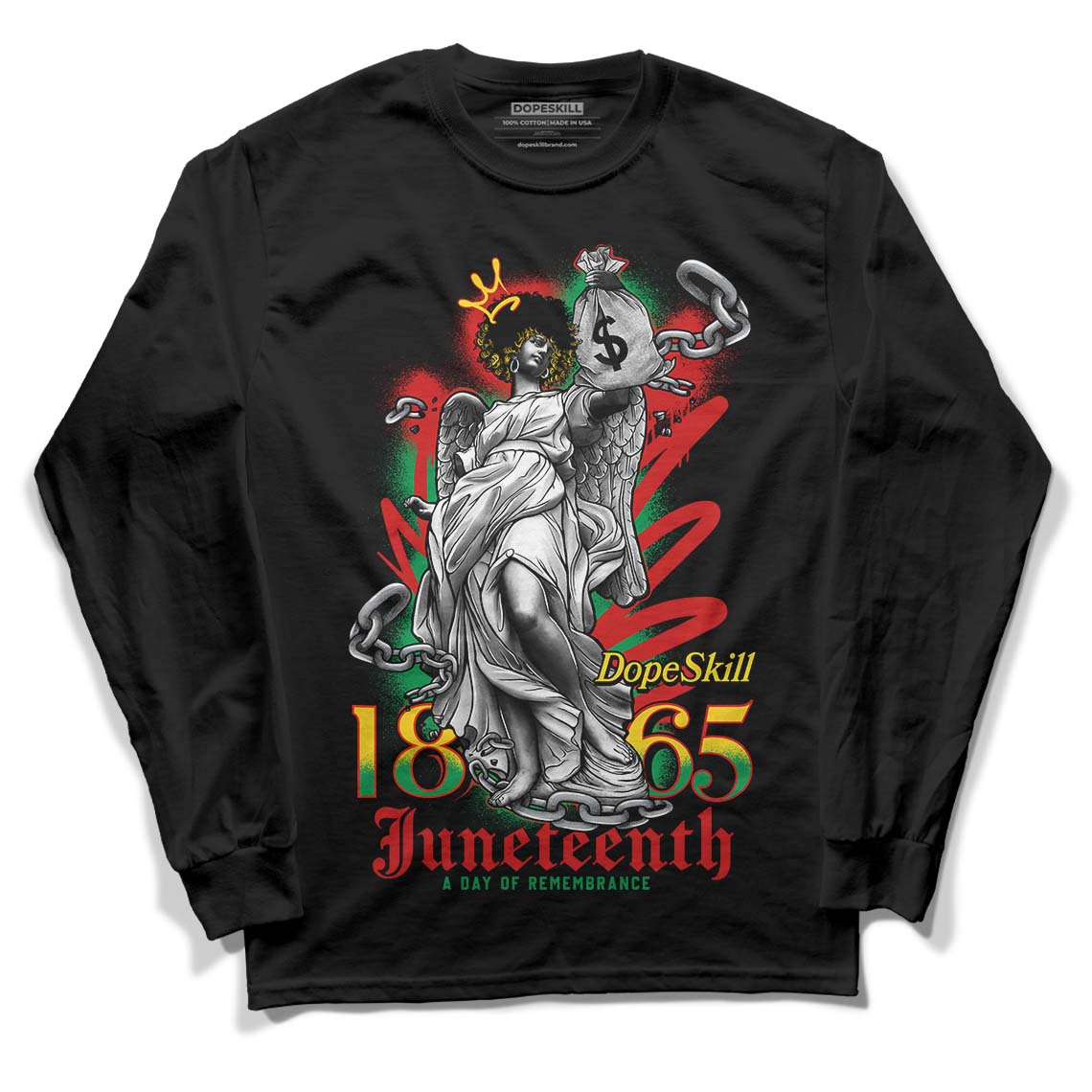 Black History Collection DopeSkill Long Sleeve T-Shirt Juneteenth Graphic - Black