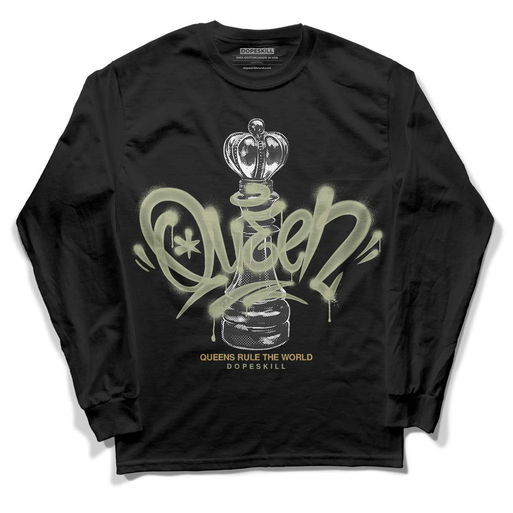 Jordan 5 Jade Horizon DopeSkill Long Sleeve T-Shirt Queen Chess Graphic Streetwear - Black