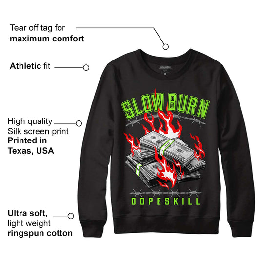 Neon Green Collection DopeSkill Sweatshirt Slow Burn Graphic