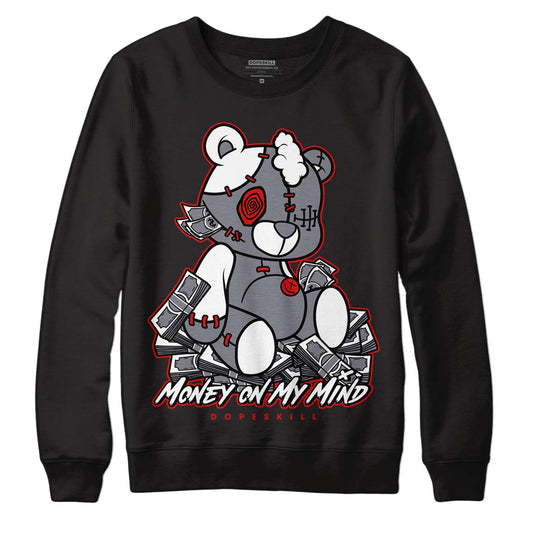 Fire Red 9s DopeSkill Sweatshirt MOMM Bear Graphic - Black 