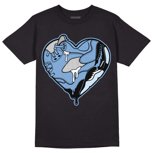 Jordan 5 Retro University Blue DopeSkill T-Shirt Heart Jordan 5 Graphic Streetwear - Black