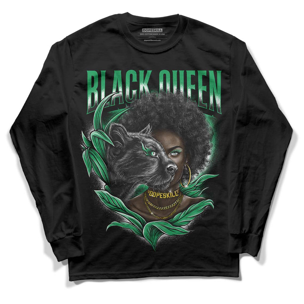 Jordan 6 Rings "Lucky Green" DopeSkill Long Sleeve T-Shirt New Black Queen Graphic Streetwear - Black