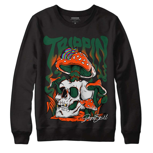 Dunk Low Team Dark Green Orange DopeSkill Sweatshirt Trippin Graphic - Black