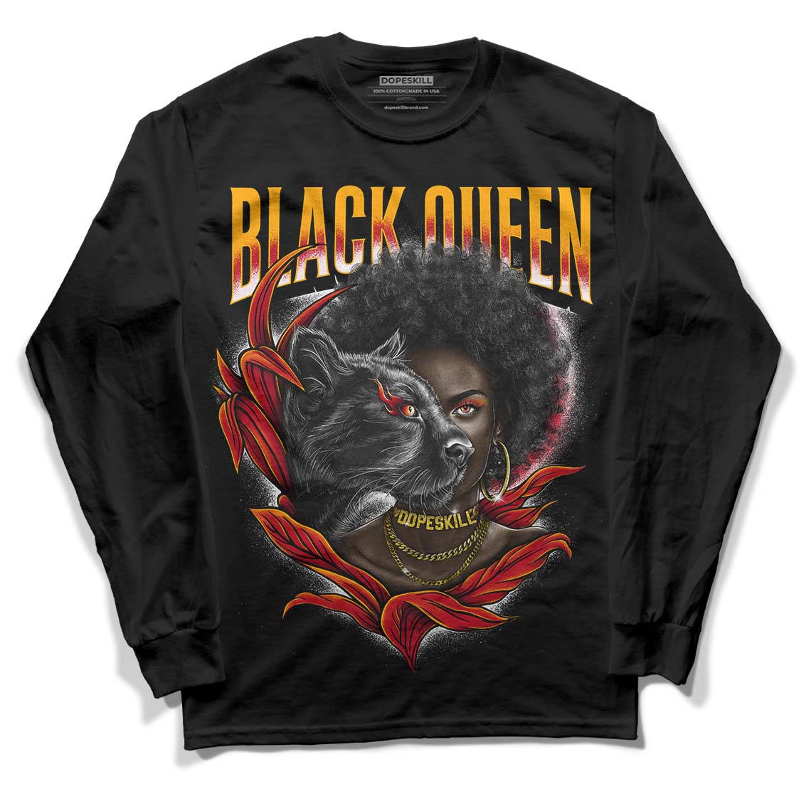 Cardinal 7s DopeSkill Long Sleeve T-Shirt New Black Queen Graphic - Black 