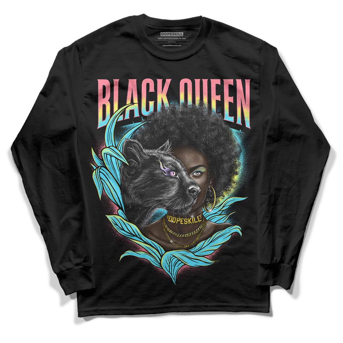 Candy Easter Dunk Low DopeSkill Long Sleeve T-Shirt New Black Queen Graphic - Black