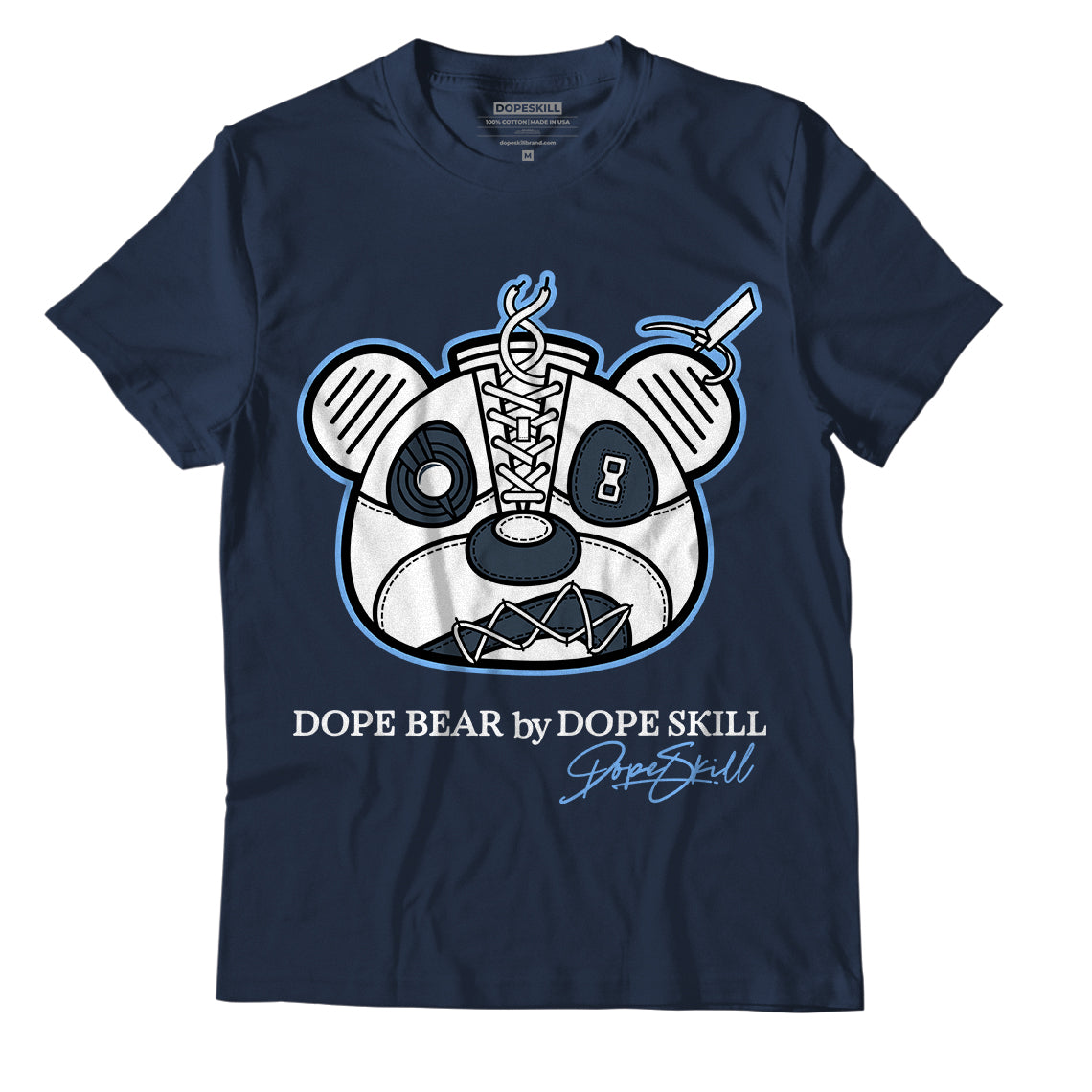 Jordan 6 Midnight Navy DopeSkill Navy T-shirt Sneaker Bear Head Graphic